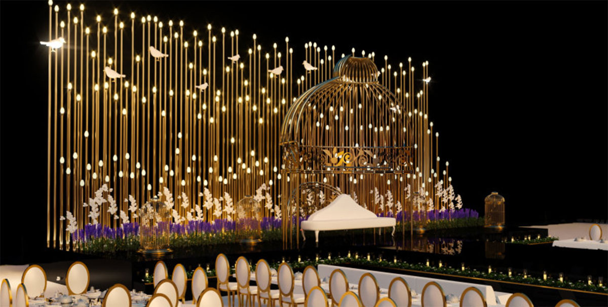 迪拜金色主題婚禮舞臺亮瞎了眼 - 第2張 - 會展活動策劃CCASY.COM 迪拜金色主題婚禮舞臺亮瞎了眼 - 第2張