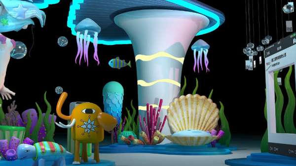 海底世界的美陳展覽活動設(shè)計打造出來的海洋場景迷醉了心靈