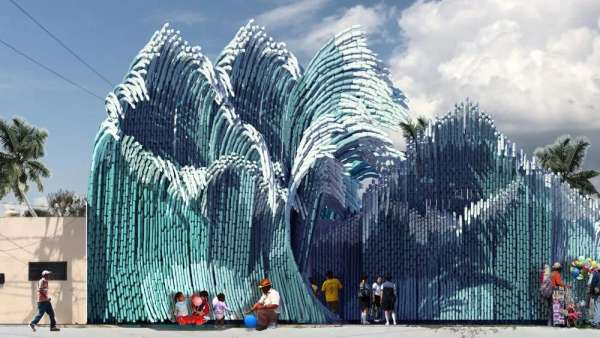 像這樣的環(huán)保主題展覽活動(dòng)裝置真的是變廢為寶，美！