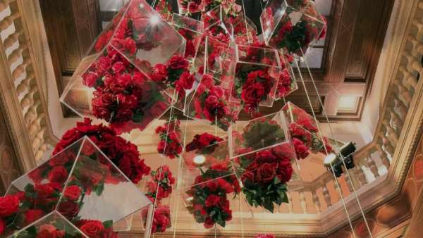4000多枝玫瑰花的藝術(shù)展覽活動(dòng)裝置美得讓人窒息